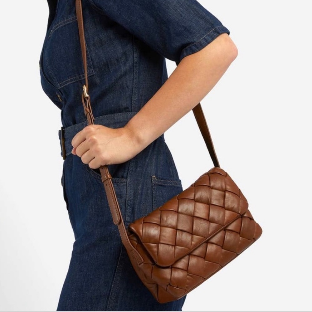 DUNE LONDON Woven Brown Leather Crossbody Bag - Picture 2 of 14